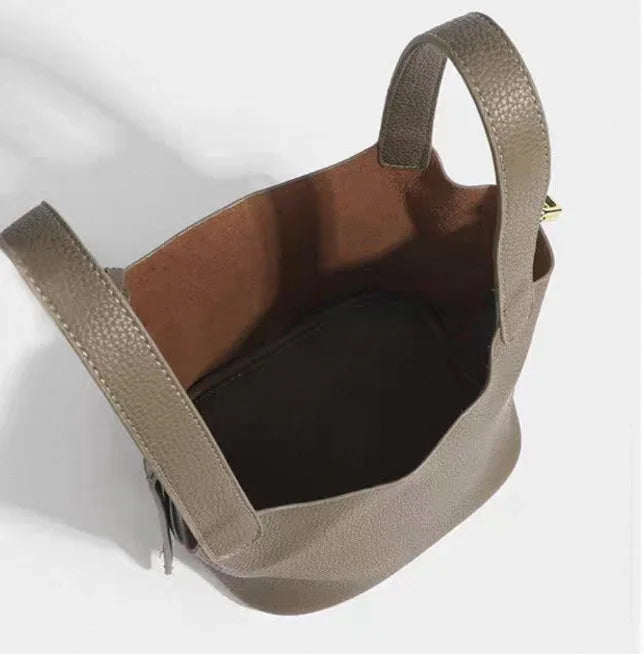 Faux Leather Bucket Bag – Chic & Versatile Women's Handbag