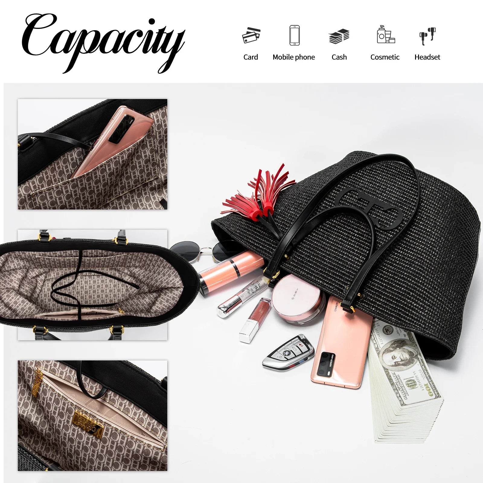 CHCH Women's Tote Bag 2024 New Vacation Beach Bag Beach Bag Handheld Shopping Bag Nanasbeautyholic