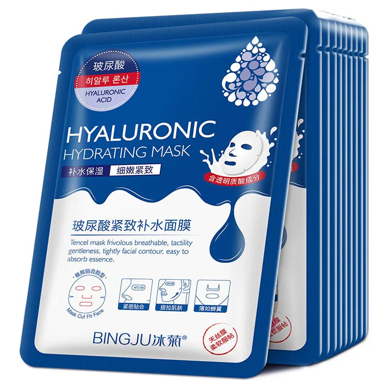 20pcs Hyaluronic Acid Collagen Face Mask skincare Moisturizing Firming Hydrating Facial Masks Sheet Mask Korean Skin Care Nanasbeautyholic