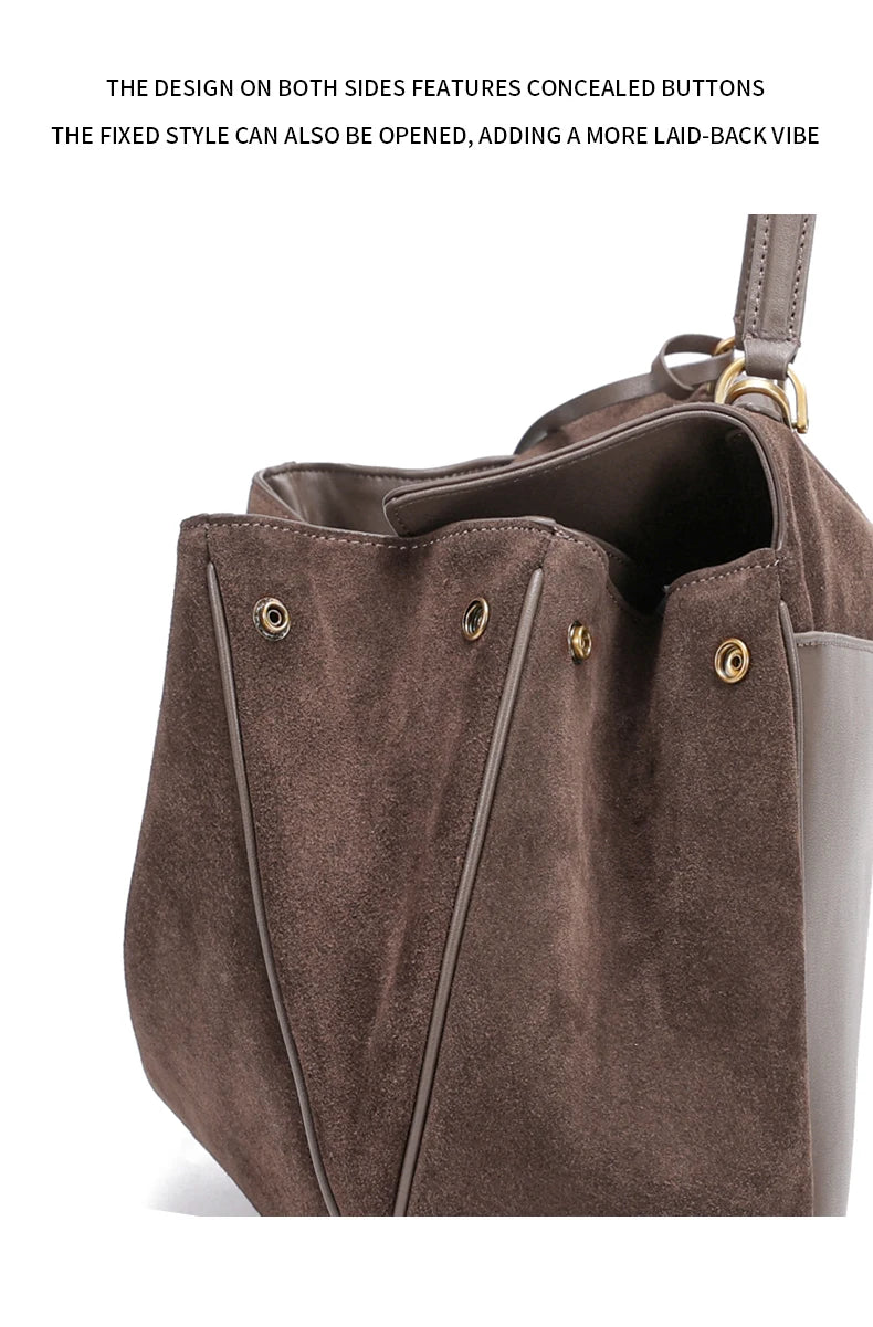 Women's Suede genuine leather Bag Shoulder Handbag Luxury Designer