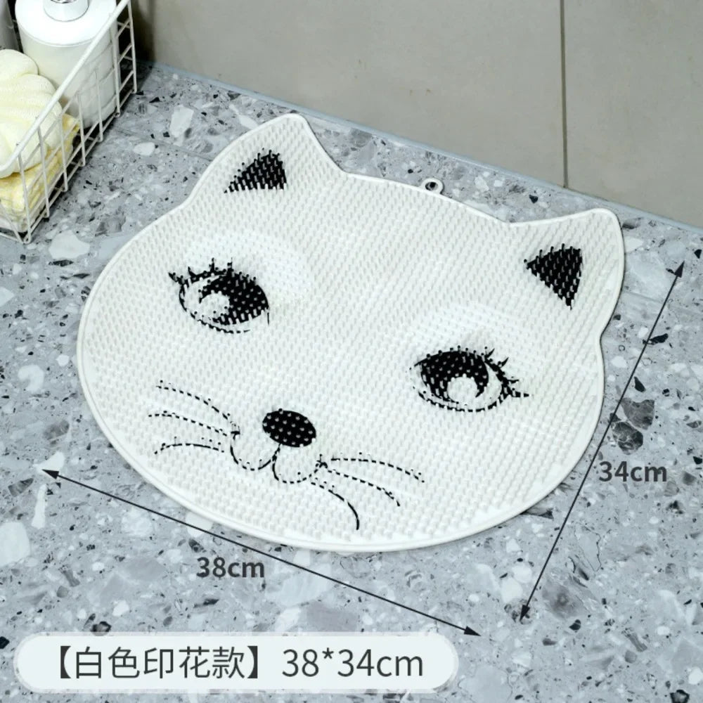 1pc Exfoliating Shower Massage Brush Silicone Back Massager Foot Scrubber Bathroom Non-slip Bath Mat Body Cleaning Bathing Tools Nanasbeautyholic