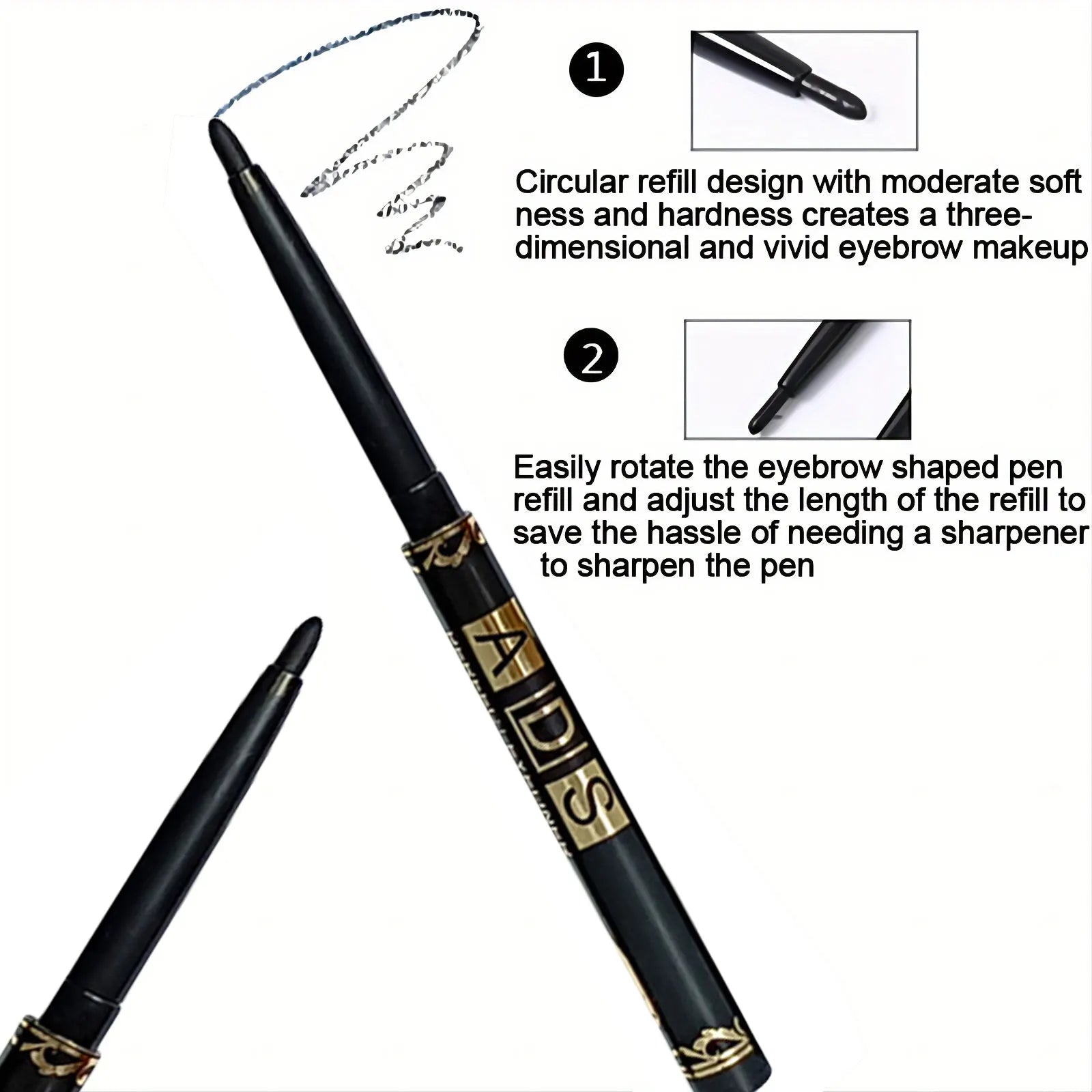 Davis Long-Lasting Waterproof Black Eyeliner Pencil