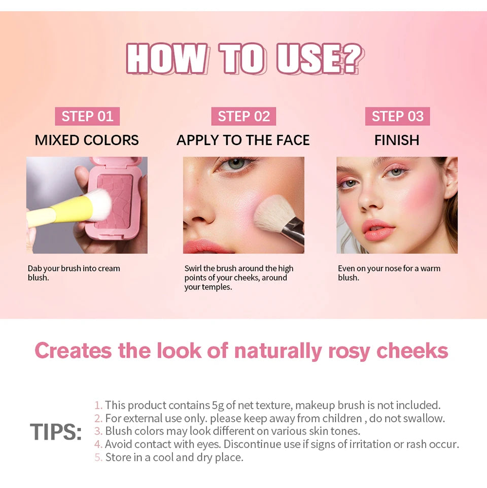 Professional Makeup Powder Blush 12HR Wear Vegan Formula Blusher Makeup Blush in Bar Cosmetics Palette Powder Pink Cream Face Nanasbeautyholic