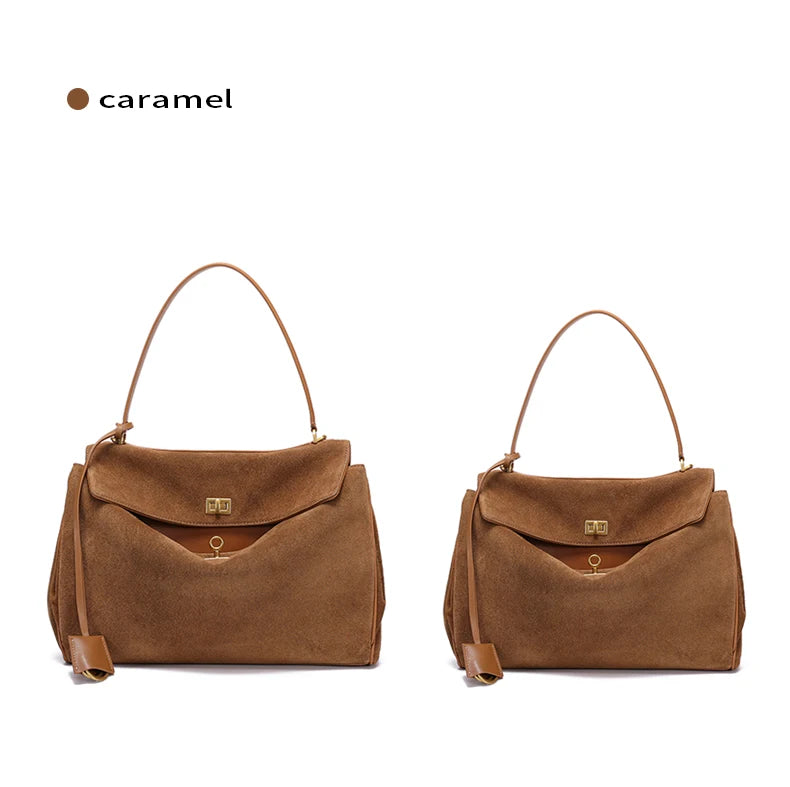 Women's Suede genuine leather Bag Shoulder Handbag Luxury Designer