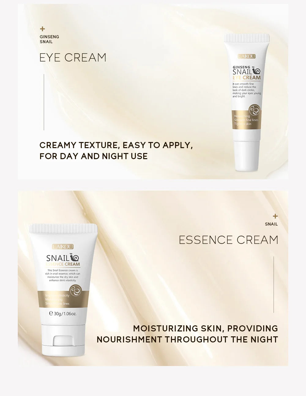 LAIKOU Vitamin C 24K Golden Sakura Skin Care Sets Face Cream Serum 3pcs/set