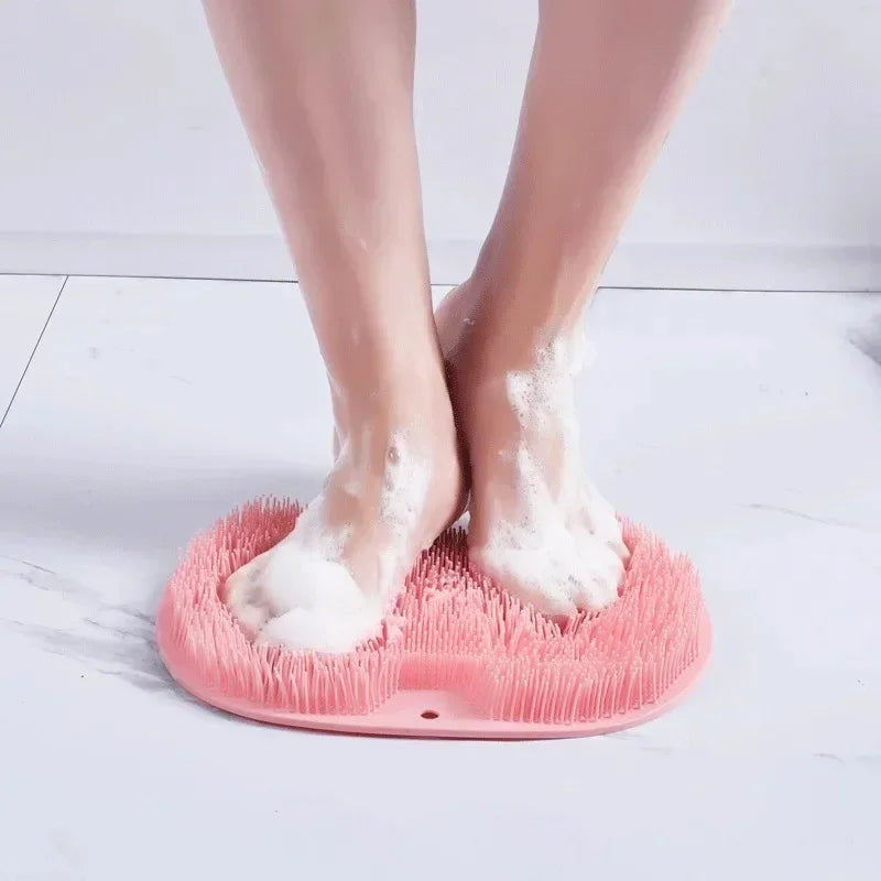 Exfoliating Shower Massage Scraper Back Massage Brush Bathroom Non-slip Bath Mat Silicone Foot Wash Body Cleaning Bathing Tool Nanasbeautyholic