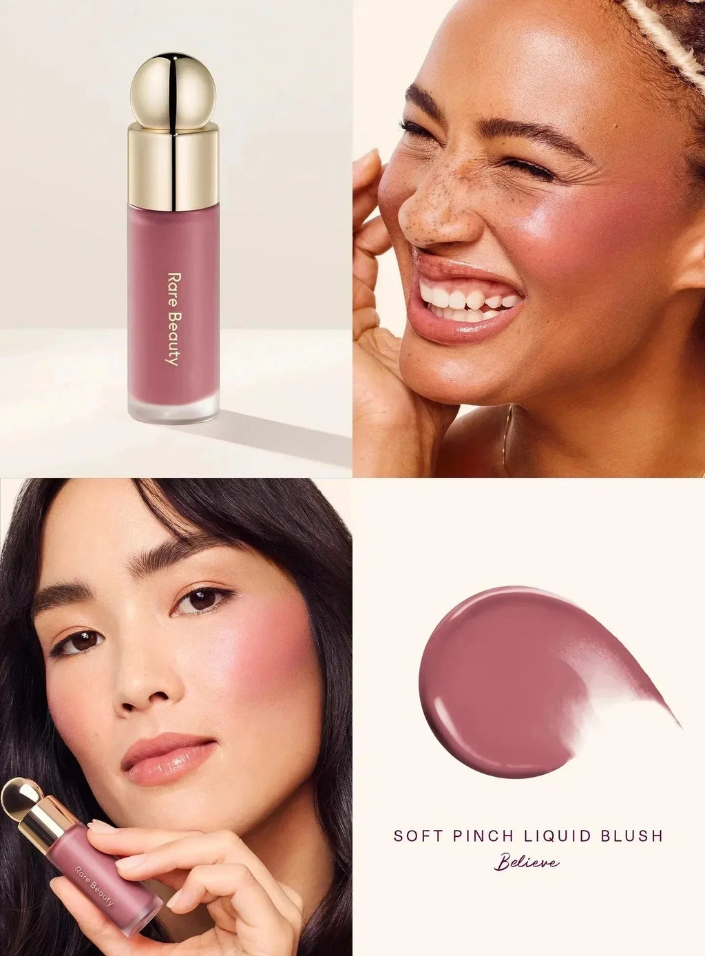 Rare Beauty Lipstick Blush Cream Grace Liquid Blush Waterproof Mositure Face Contour Shadow Blusher Liquid Blusher Plump Makeup Nanasbeautyholic