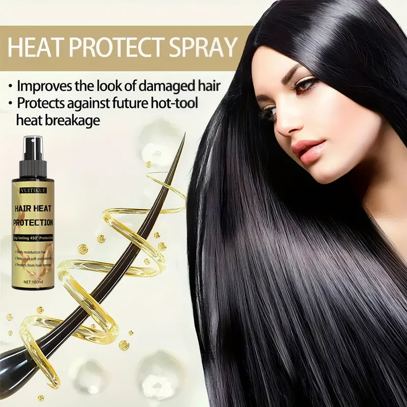 Hair heat protection spray, long-lasting protection up to 450 degrees, deeply moisturizes hair, making it soft and smooth. Nanasbeautyholic