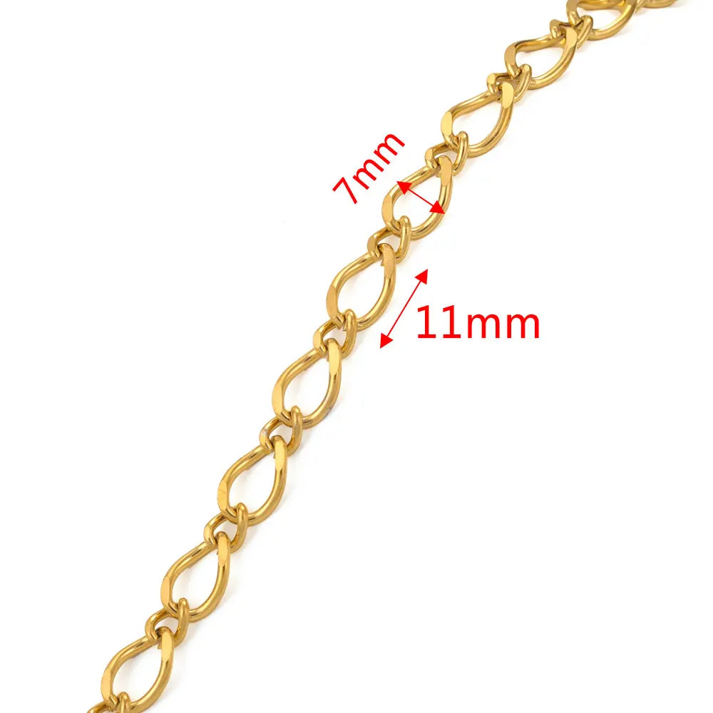 1 Meter 18K Gold Plated Stainless Steel Link Chain for Jewelry Making – Bulk Rolo Cable Necklace & Bracelet Chain