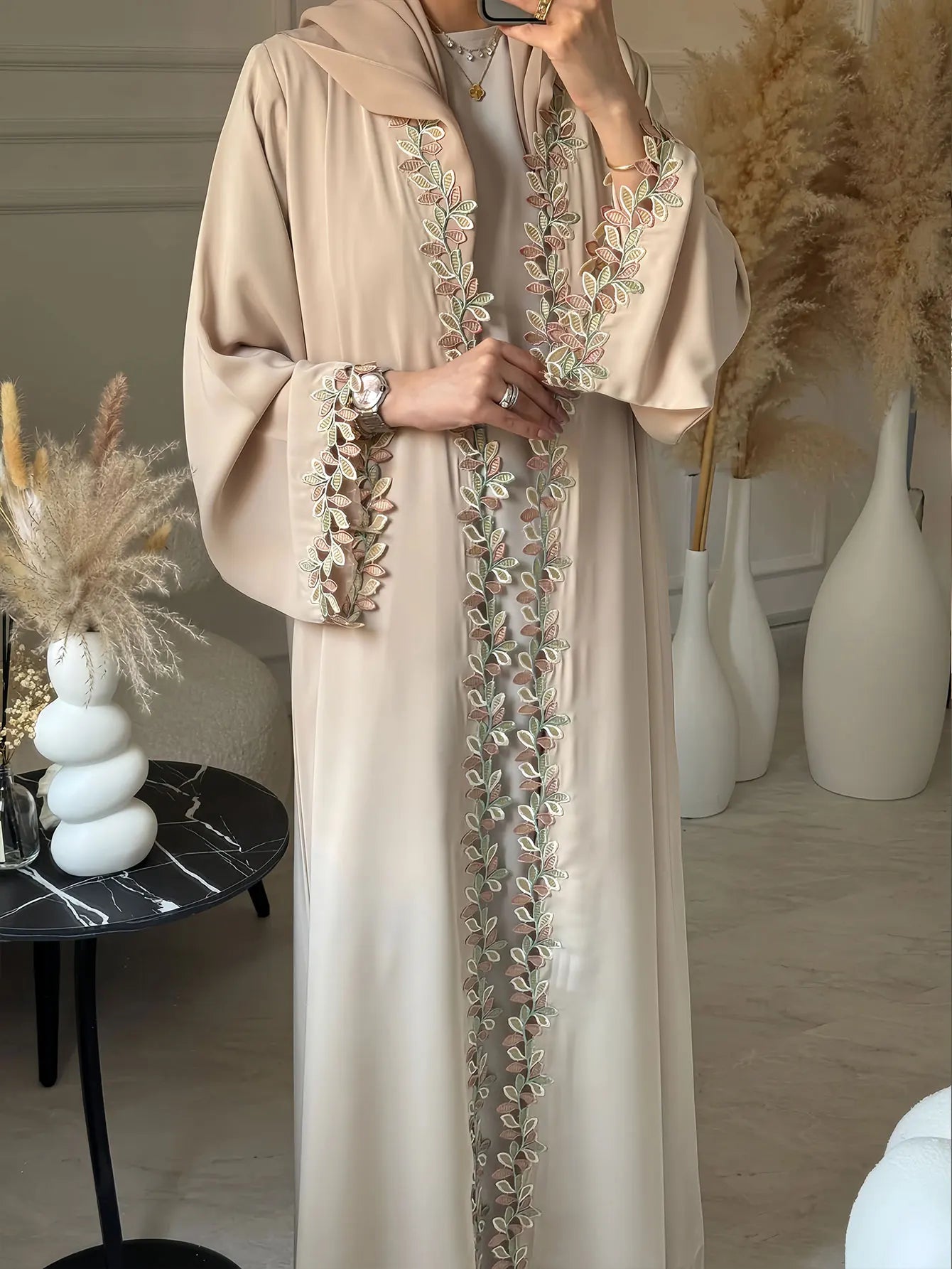 Elegant Embroidered Abaya | Loose Fit Modest Dress for Women