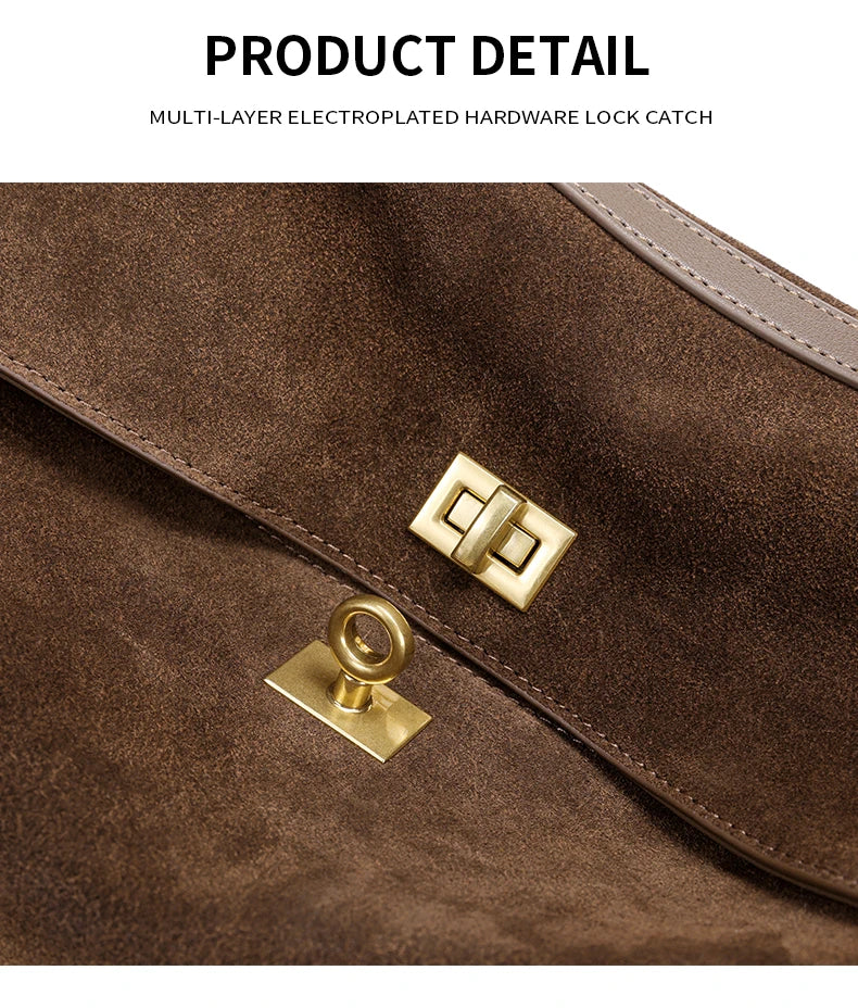 Women's Suede genuine leather Bag Shoulder Handbag Luxury Designer