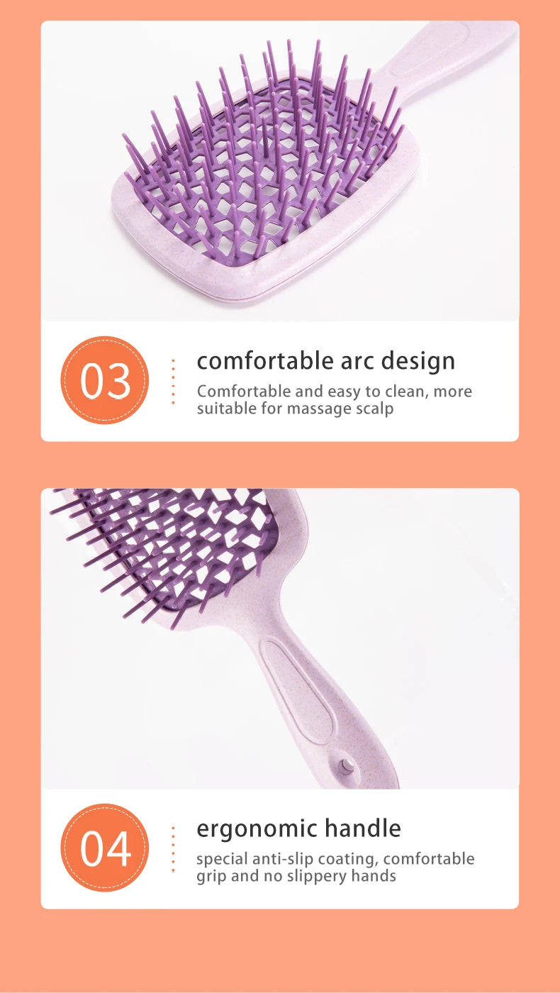 2pcs Professional Comb Detangling Hair Brush Scalp Massage Anti-static