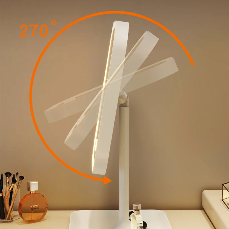 Niche Modern Desktop Vanity Mirror 3 Color Light LED , touching mirror