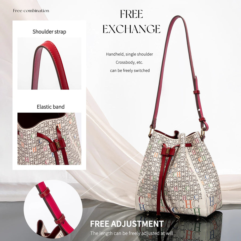 Luxury Classic Women's Handbag Bucket Bag Fashion PVC Printed Shoulder Luxury Brand Women Designer Wallet Classic Nanasbeautyholic
