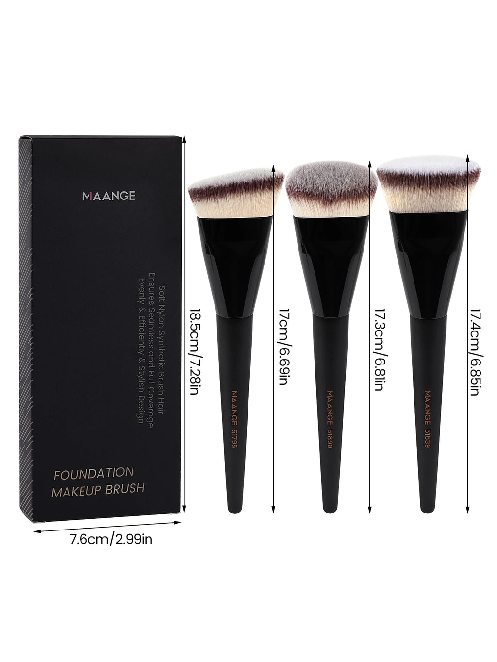 MAANGE 3pcs Makeup Brush Set , Soft , With Box Skin-friendly Makeup Tool for Beauty