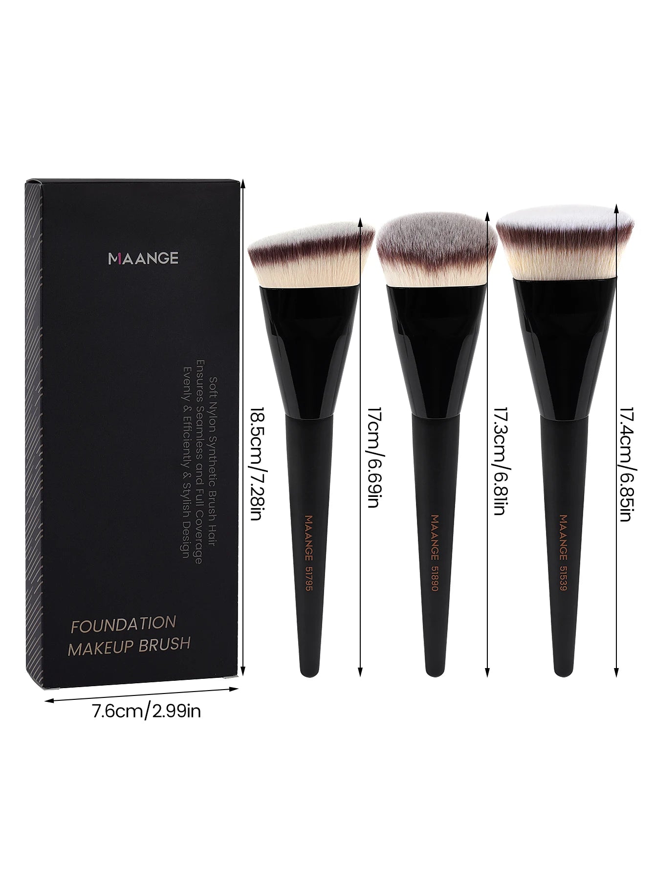 MAANGE 3pcs Makeup Brush Set , Soft , With Box Skin-friendly Makeup Tool for Beauty