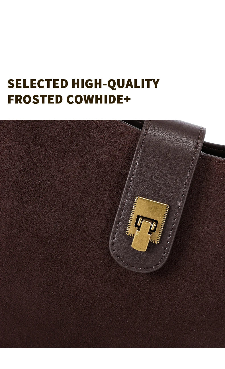 Genuine Cowhide Leather Shoulder Bag – Soft, Structured & Timeless