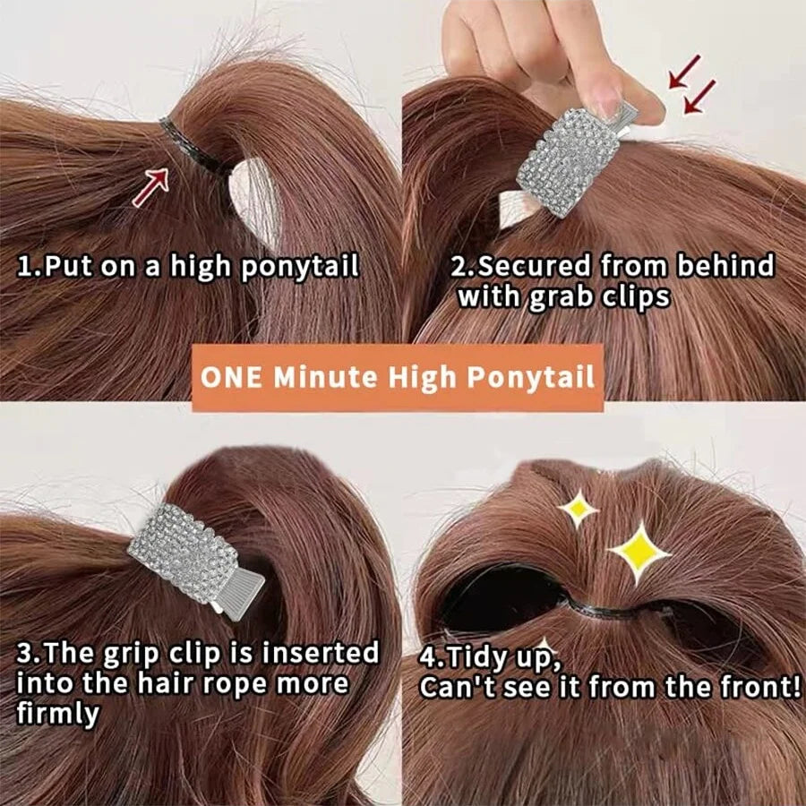 Fashion Pearl Rhinestone Metal Hair Clip
