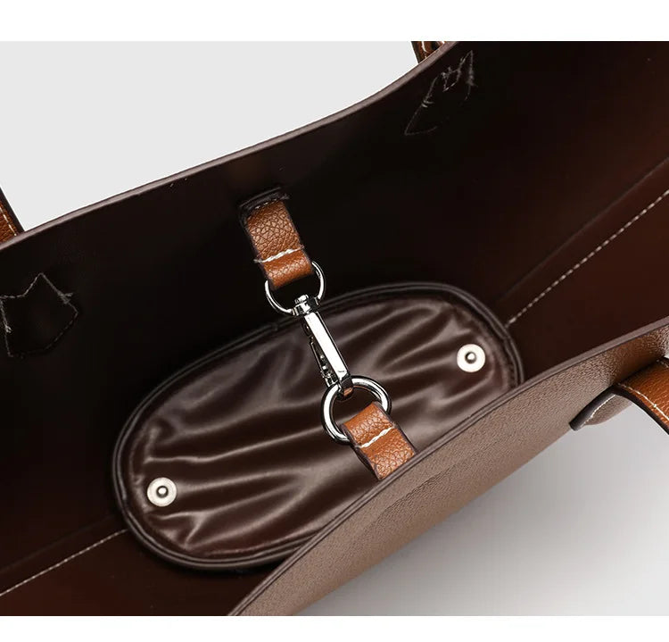 Vintage Shell-Shape Tote Bag – Large Capacity PU Leather Women's Shoulder Bag