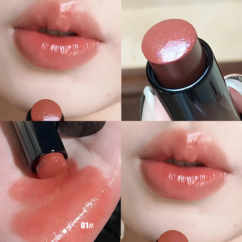 Moisturizing Mirror Lipstick – Waterproof, Long-Lasting Lip Gloss in Red & Brown Shades