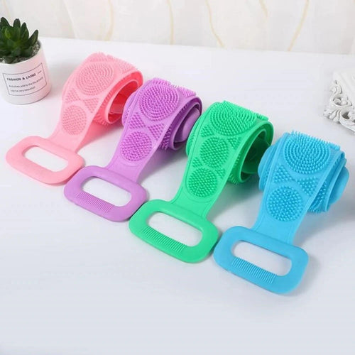 Body Sponge Silicone Brushes Bath Towels Scrubber Rubbing Back Peeling Massage Shower Belt Extended Skin Clean Brushes Nanasbeautyholic