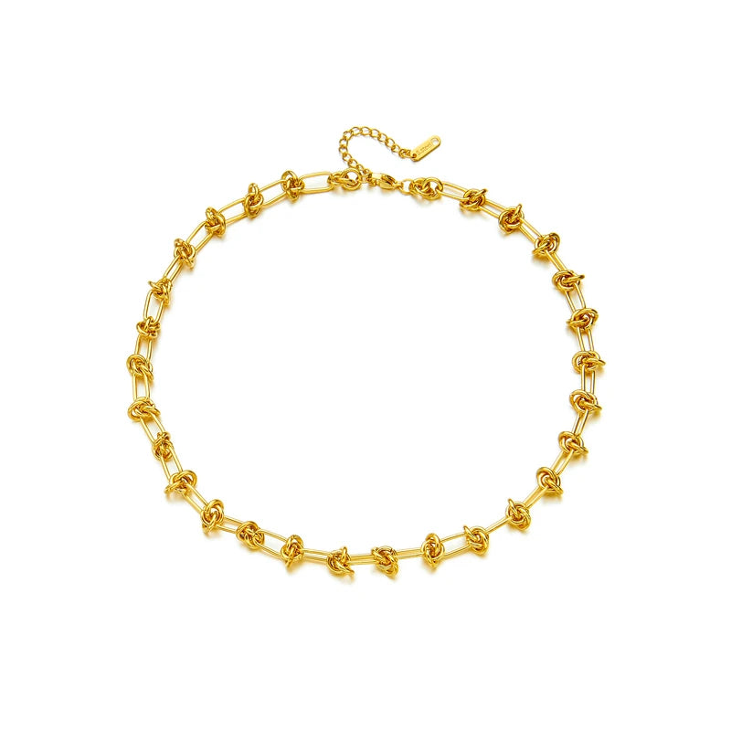 Twist Knot Necklace & Bracelet Set – 316L Stainless Steel, Gold & Silver