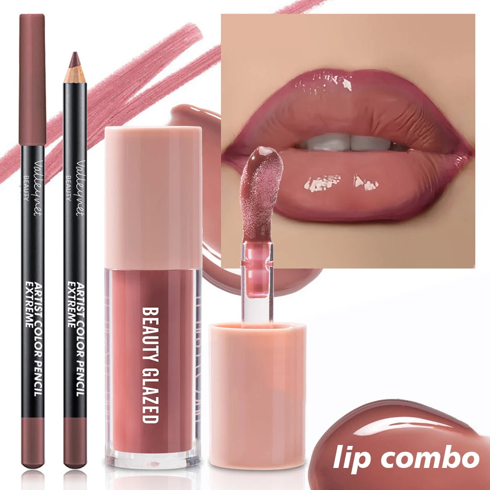 2pcs/Set Velvet Texture Lip Makeup,Matte Effect, Red, Brown Colors, Create a Moisturizing and Natural Lip Makeup Nanasbeautyholic