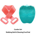 Exfoliating & Dead Skin Scrubby Towel, Travel Portable Body Bath Strips, Silicone Material ,Long Handle Back Cleanse Scrubber Nanasbeautyholic