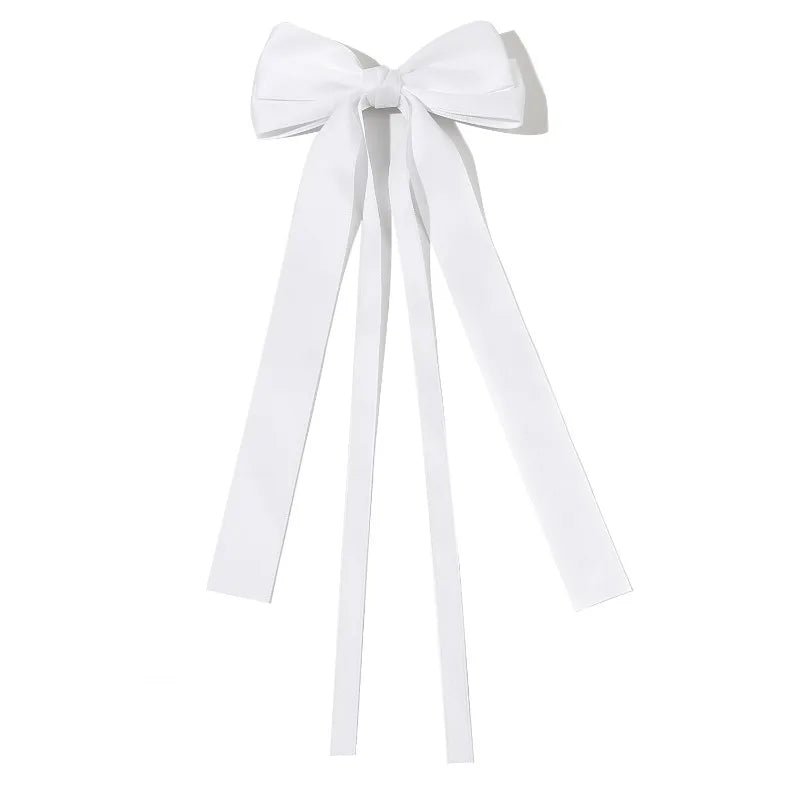 Korean Solid Color Ribbon Double Bowknot Hair Clips