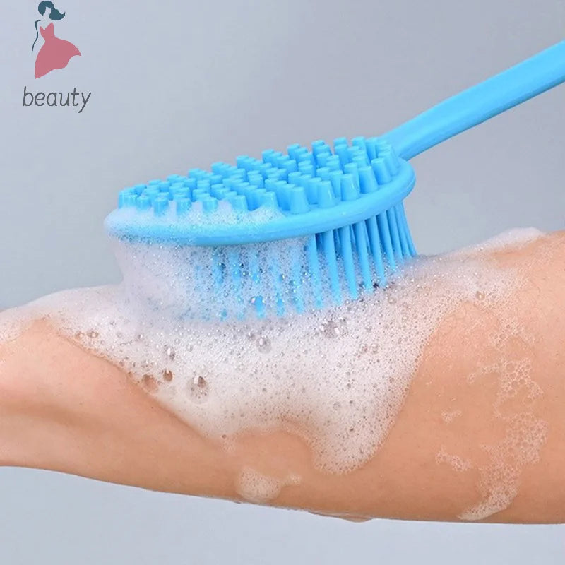 Silicone Back Scrubber,Long Handle Body Scrubber,Light&Easy-to-Hold Shower Brush For Skin Cleaning&Exfoliating With A Free Hook Nanasbeautyholic