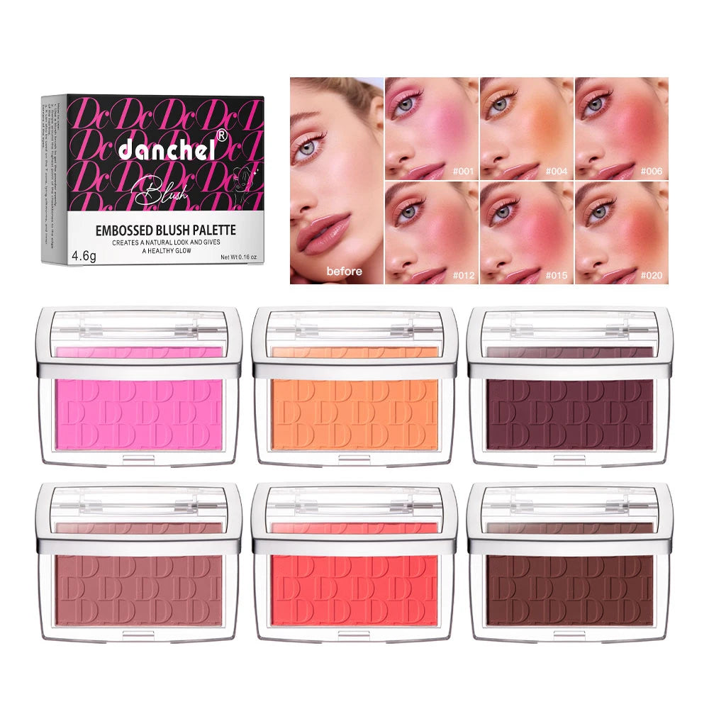 Embossed Matte Blush Palette – High-Pigment Cheek Powder for a Natural Rosy Glow
