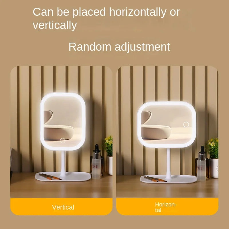 Niche Modern Desktop Vanity Mirror 3 Color Light LED , touching mirror