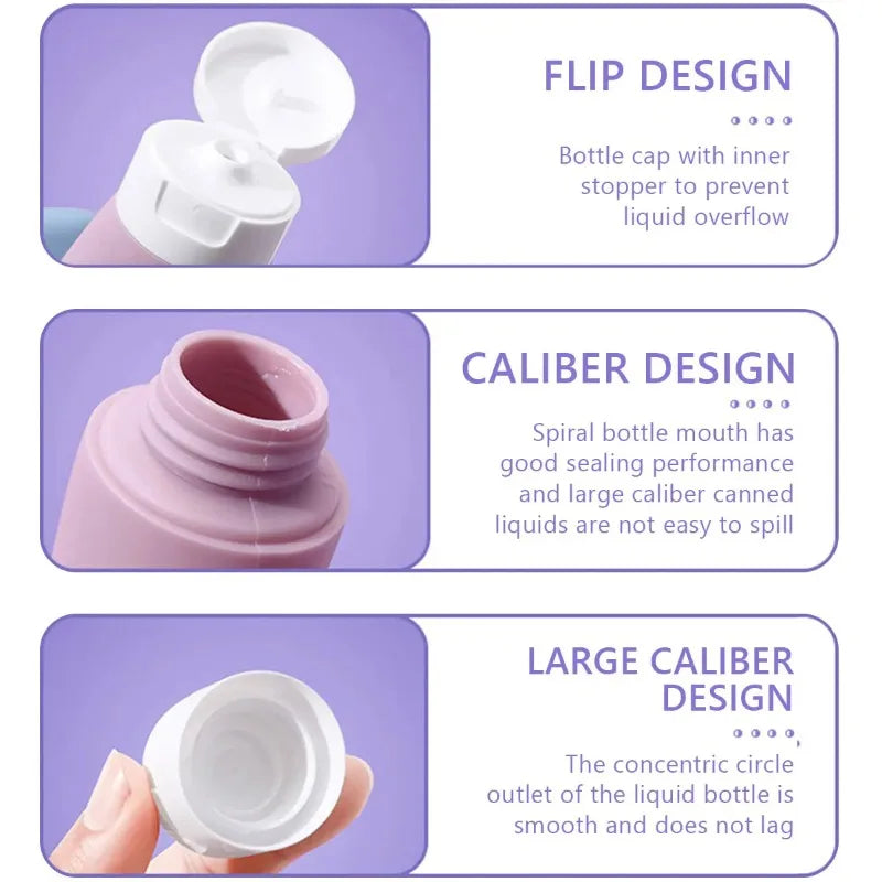 3/4Pcs Travel Botttles Set Refillable Bottle Cosmetic Containers 60ml