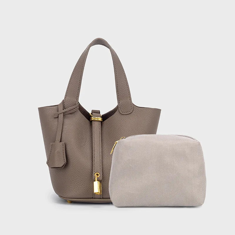 Faux Leather Bucket Bag – Chic & Versatile Women's Handbag