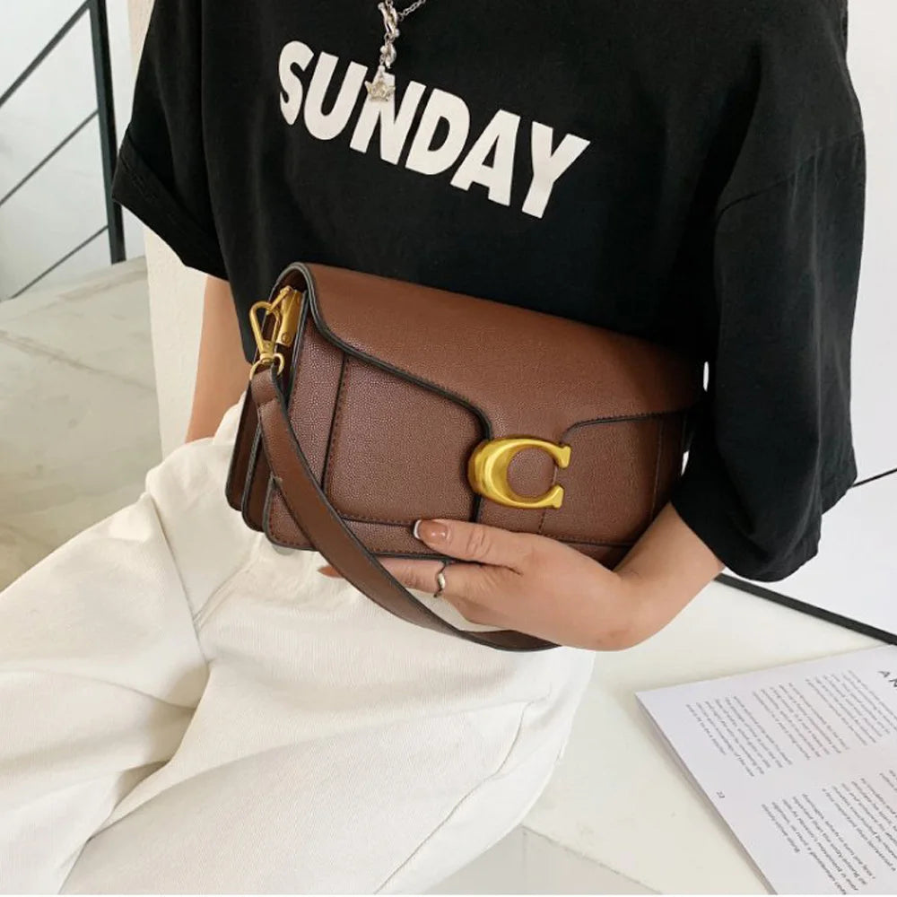 PU Leather Crossbody Satchel Bag | Dual-Strap Shoulder Bag for Women