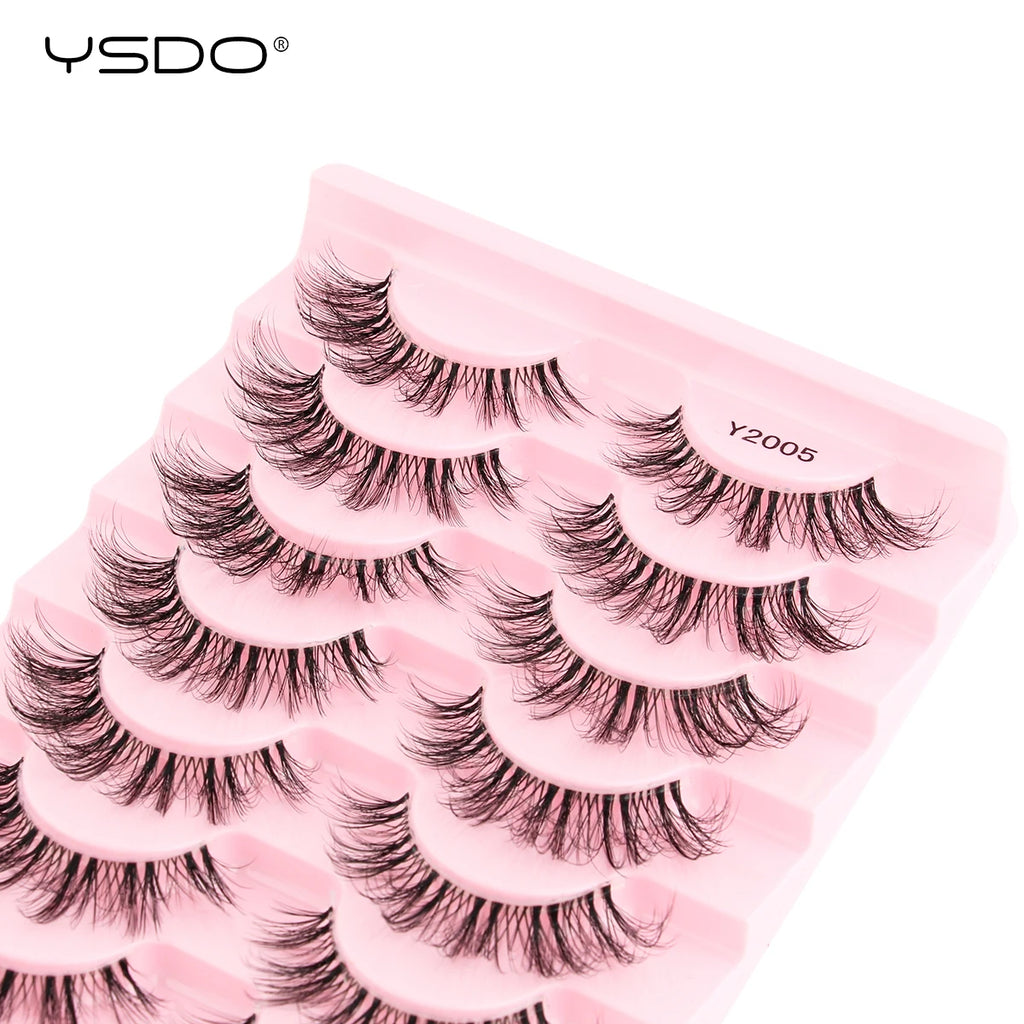 YSDO Natural Full False Eyelashes 3d Lashes  Cat Eye Fake Eyelashes Extension Faux Cils Makeup Tools