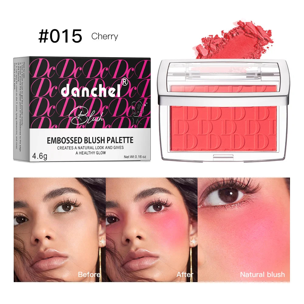 Embossed Matte Blush Palette – High-Pigment Cheek Powder for a Natural Rosy Glow