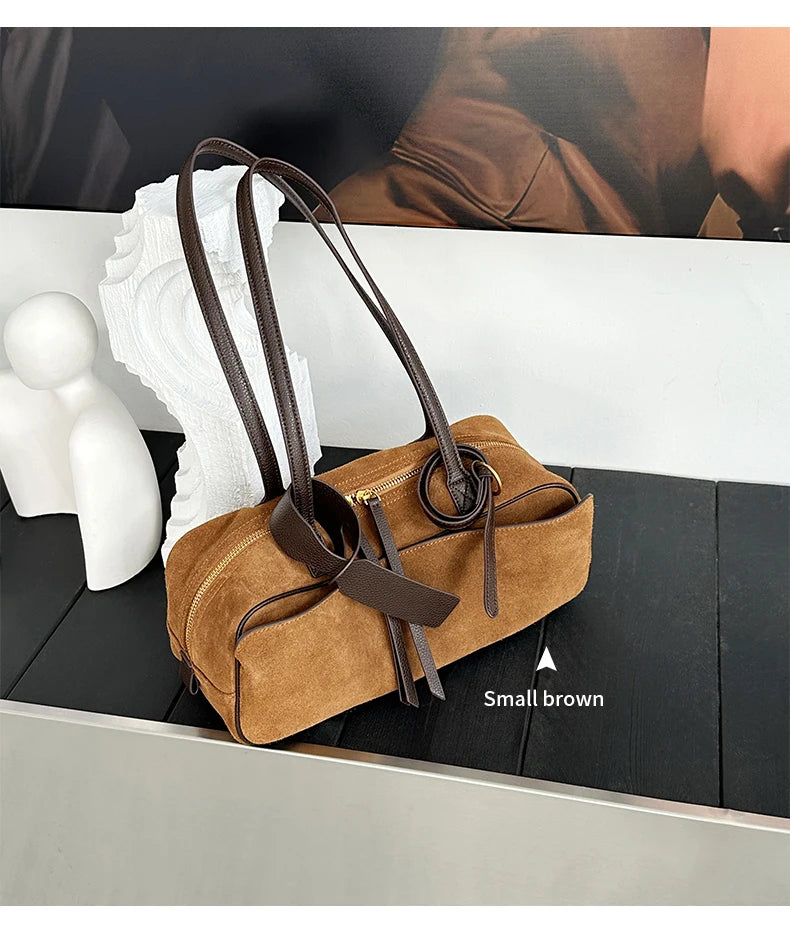 Genuine Leather Tote Bag – Soft Cowhide Shoulder Bag for Women