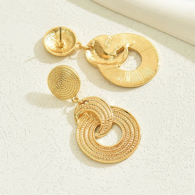 Geometric Drop Earrings for Women | Gold & Silver Tone | Trendy Statement Jewelry