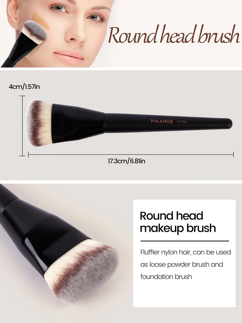 MAANGE 3pcs Makeup Brush Set , Soft , With Box Skin-friendly Makeup Tool for Beauty