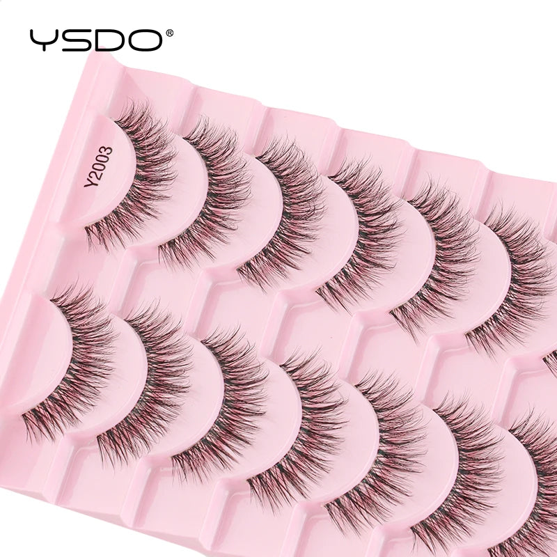 YSDO Natural Full False Eyelashes 3d Lashes  Cat Eye Fake Eyelashes Extension Faux Cils Makeup Tools