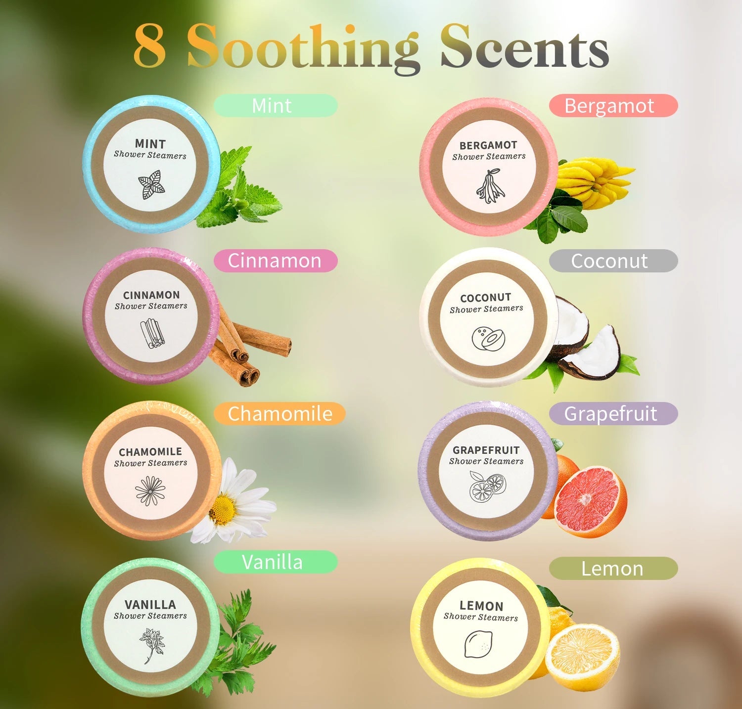 Shower Steamers Aromatherapy - Birthday Gifts for Women, 8 Pack Shower Bombs with Essential Oils, Spa Gifts for Women, Mom Nanasbeautyholic