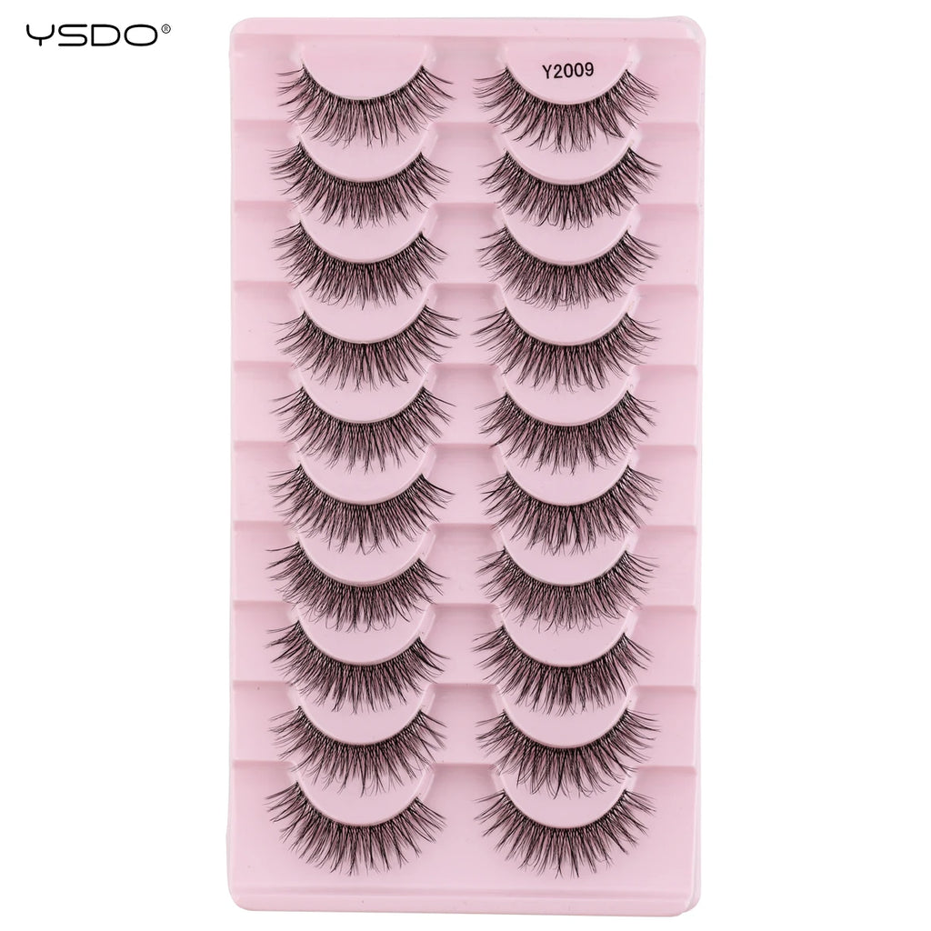 YSDO Natural Full False Eyelashes 3d Lashes  Cat Eye Fake Eyelashes Extension Faux Cils Makeup Tools