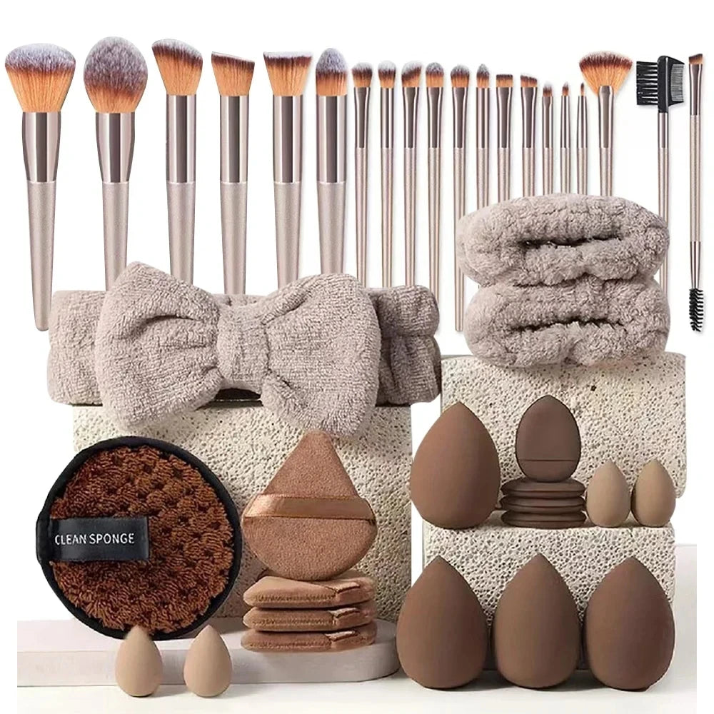 13PCS Makeup Brush Set Foundation Concealer Powder Eyeshadow Blush Brush Kabuki Blending Cosmetic Beauty Tool for Face Nanasbeautyholic