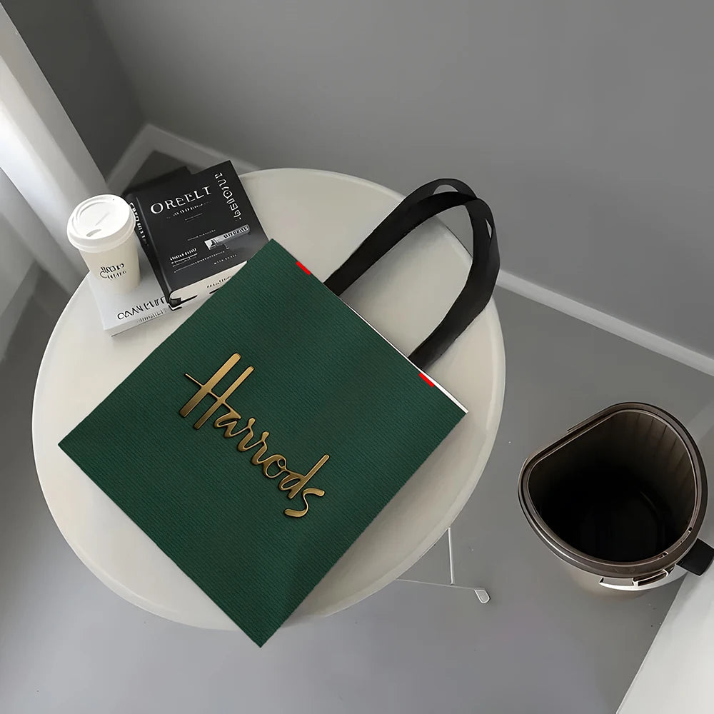 1 Pc  Harrods Tote Bag, Foldable Shopping Bag, Reusable Shopper Bag Art Print Tote Bag Nanasbeautyholic
