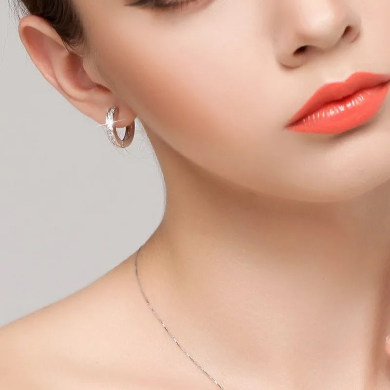 925 Sterling Silver Zircon Ball Stud Earrings — Elegant Circle Studs for Women