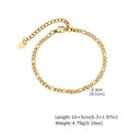 18K Gold Plated Stainless Steel Link Chain Bracelet for Women – Stackable Waterproof Bangle