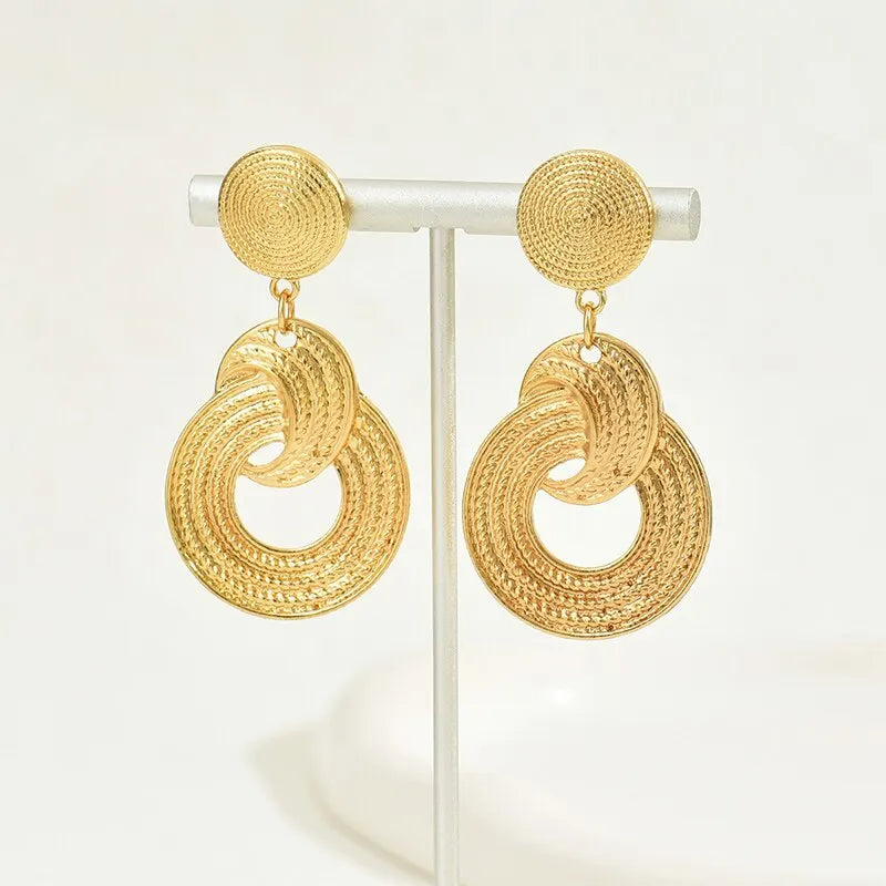 Geometric Drop Earrings for Women | Gold & Silver Tone | Trendy Statement Jewelry