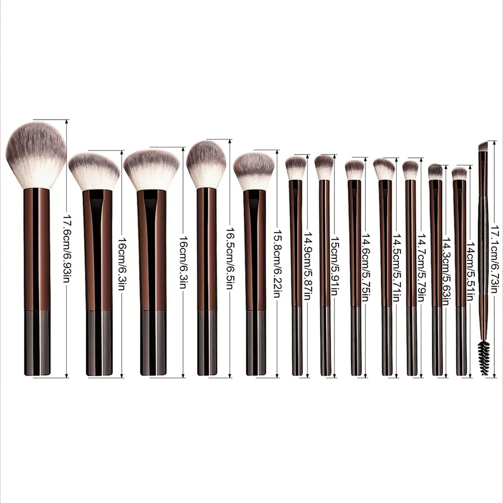 13PCS Makeup Brush Set Foundation Concealer Powder Eyeshadow Blush Brush Kabuki Blending Cosmetic Beauty Tool for Face Nanasbeautyholic