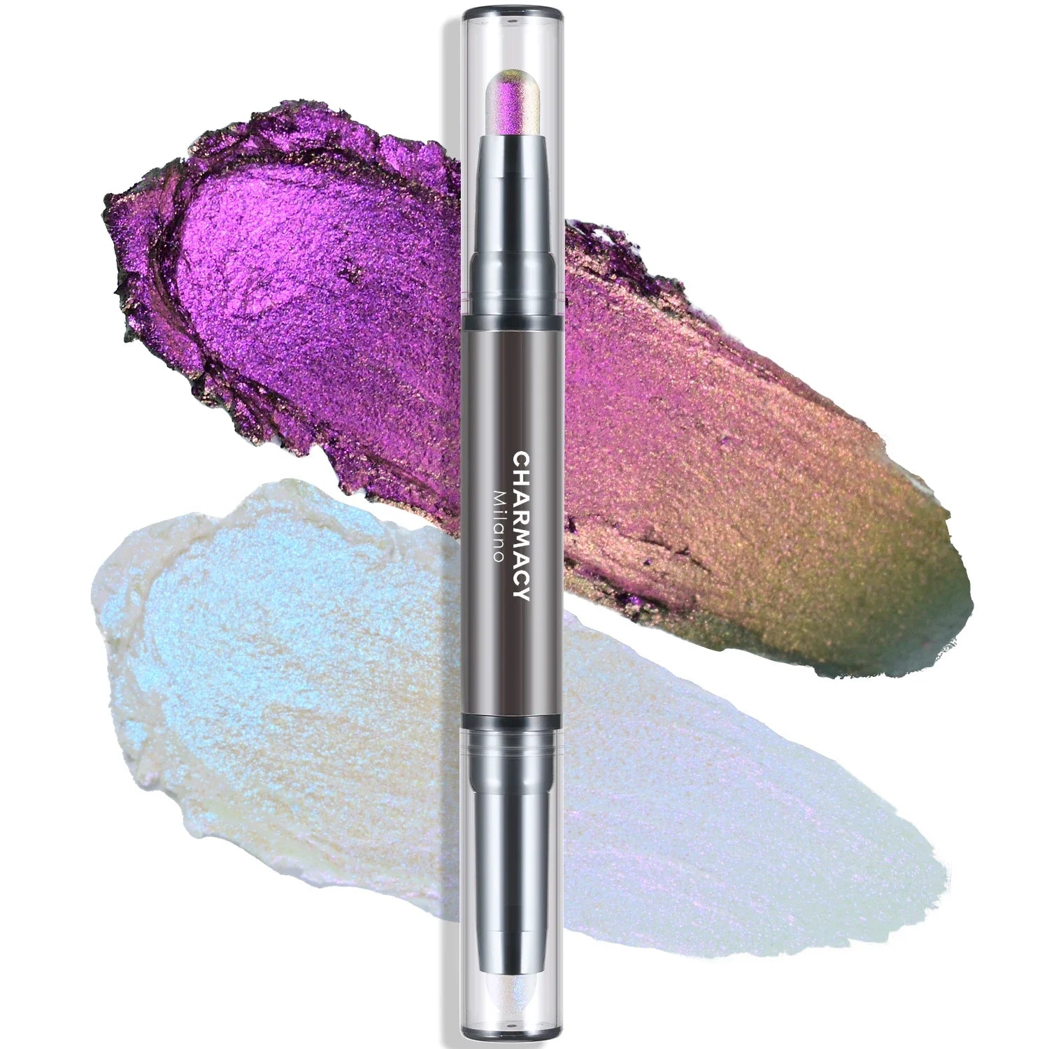 CHARMACY 2-in-1 Multichrome Eyeshadow Stick – High-Pigment Glitter & Shimmer Eye Shadow Pen | 5 Shades